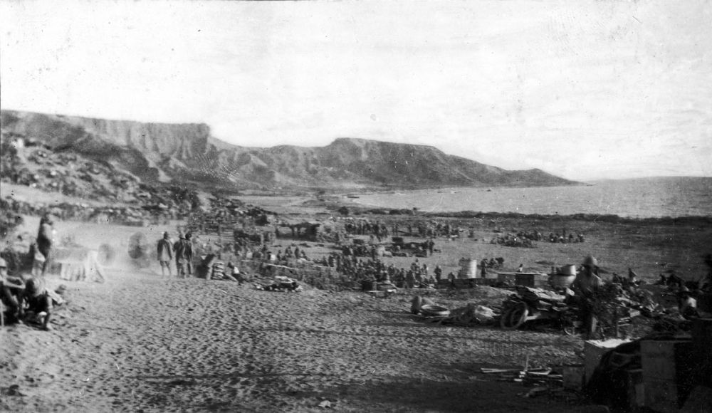 View of the beach from No 2 Outpost on 12 August 1915.